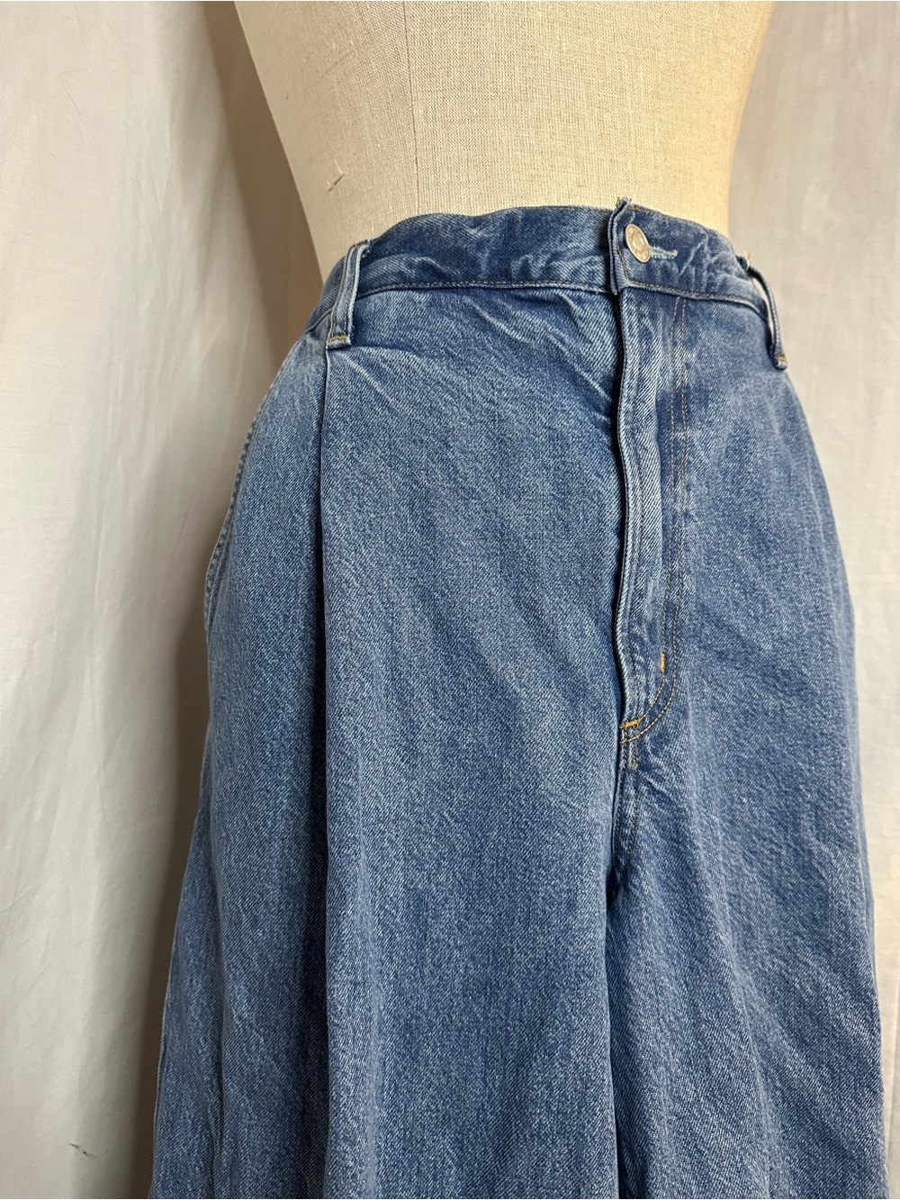 Agolde Wide-Leg High-Rise Blue Denim Jeans - Picture 3 of 8